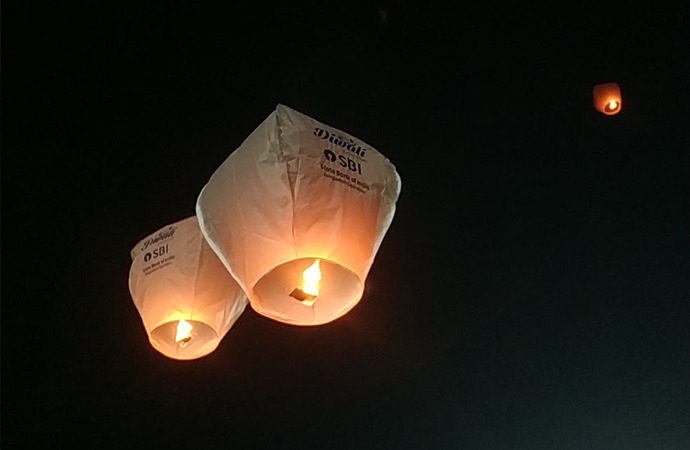 flying lanterns in the sky or having a BBQ