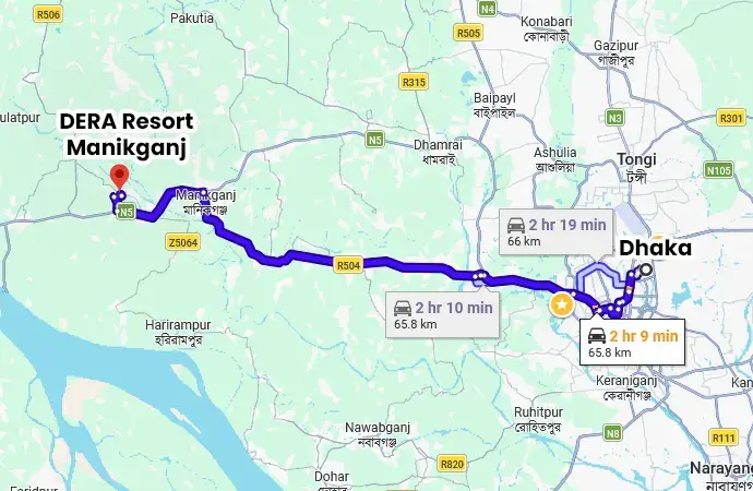 How to travel from Dhaka to DERA Resort Manikganj
